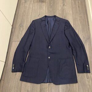Zegna Navy Silk Sport Jacket Size 52L